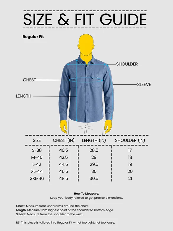 Denim Blue Recycled Solid Flannel Shirt