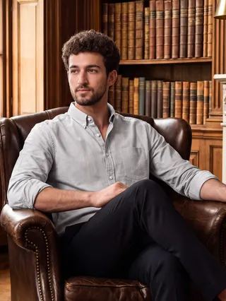 Grey Oxford Plain Shirt