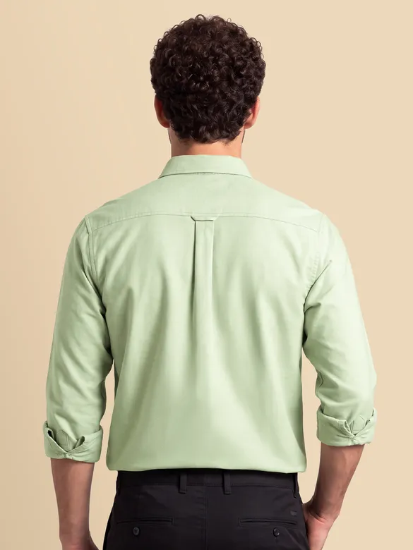 Pista Green Oxford Plain Shirt