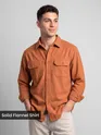 Rust Orange Recycled Solid Flannel Shirt 