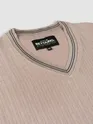 Beige Knit V-Neck Vest