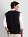 Black Knit V-Neck Vest