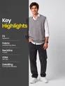 Grey Knit V-Neck Vest