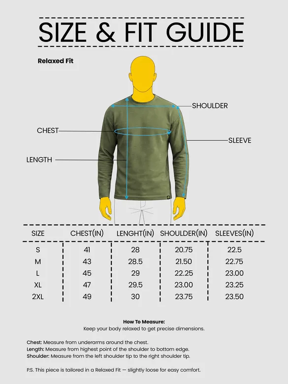 Olive Green Recycled Full Sleeves Relaxed T-Shirt
