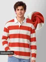 Orange Striped Rugby Polo