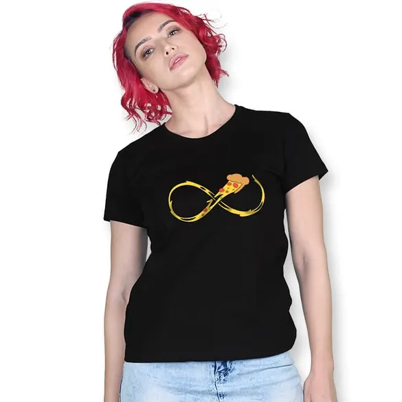 Infinite Pizza Graphic T-shirt For Girls