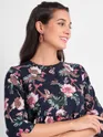 Flower Print A-Line Kurta