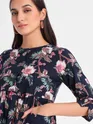 Flower Print A-Line Kurta