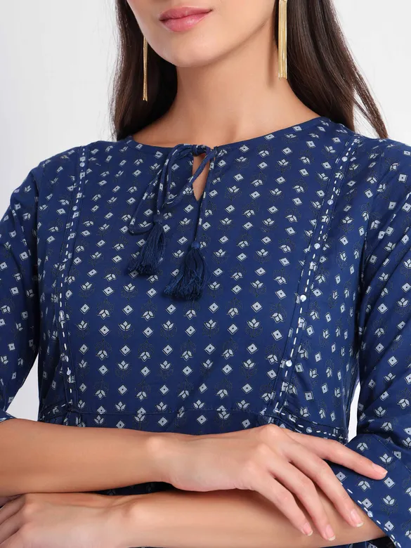 Printed Long Anarkali Kurti