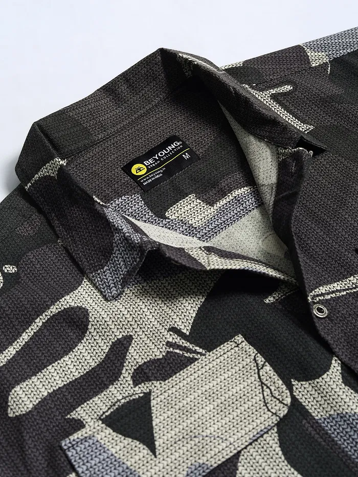 Pine Grove Green Camo Print Shacket