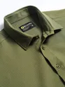 Olive Textured Waffle Shirt