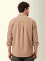 Beige Textured Corduroy Shirt