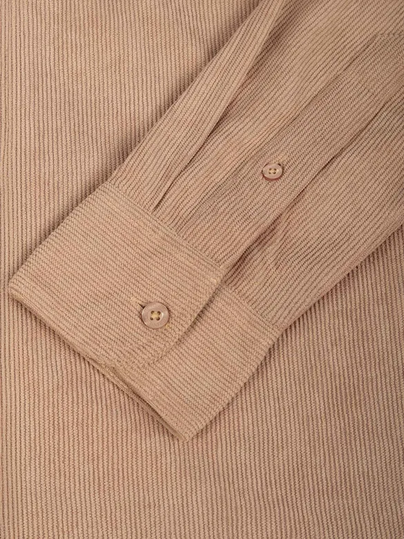 Beige Textured Corduroy Shirt