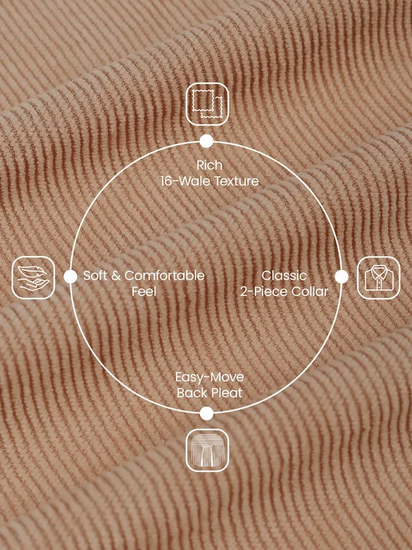 Beige Textured Corduroy Shirt