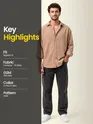 Beige Textured Corduroy Shirt