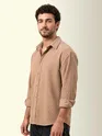 Beige Textured Corduroy Shirt