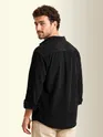 Black Textured Corduroy Shirt