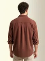 Brown Textured Corduroy Shirt
