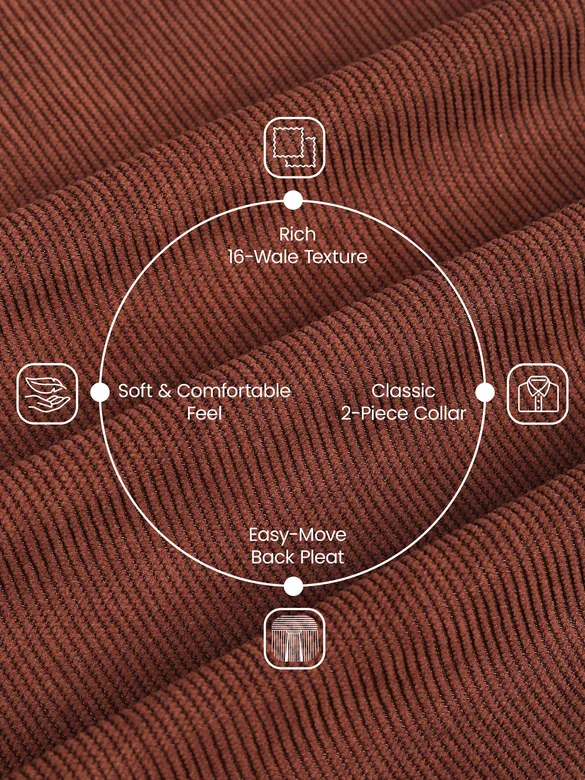 Brown Textured Corduroy Shirt