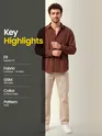 Brown Textured Corduroy Shirt