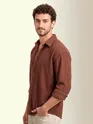 Brown Textured Corduroy Shirt
