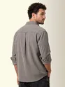 Grey Textured Corduroy Shirt