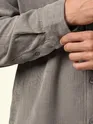 Grey Textured Corduroy Shirt