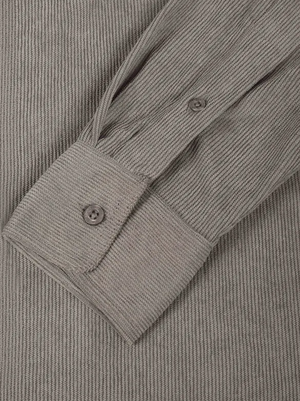 Grey Textured Corduroy Shirt