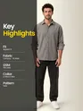 Grey Textured Corduroy Shirt