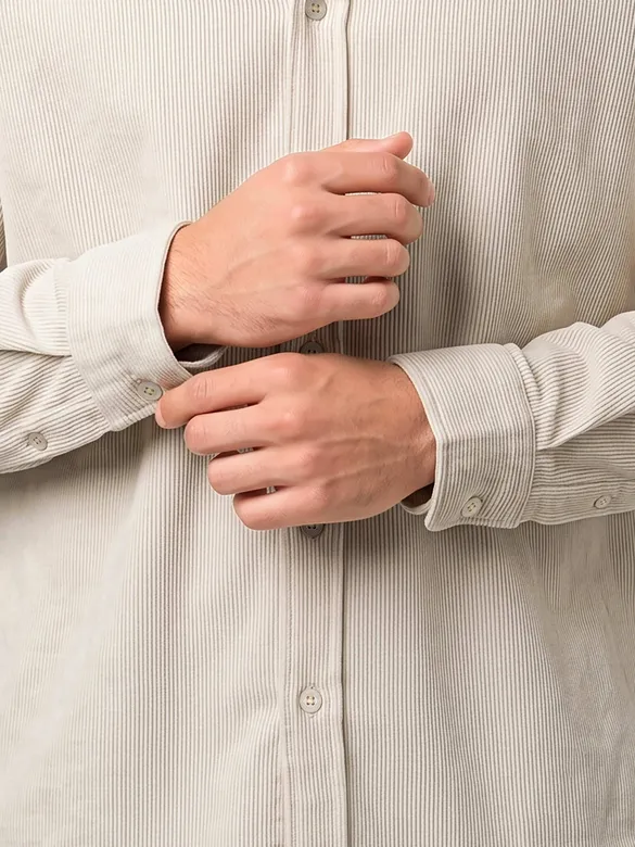 Off-White Textured Corduroy Shirt