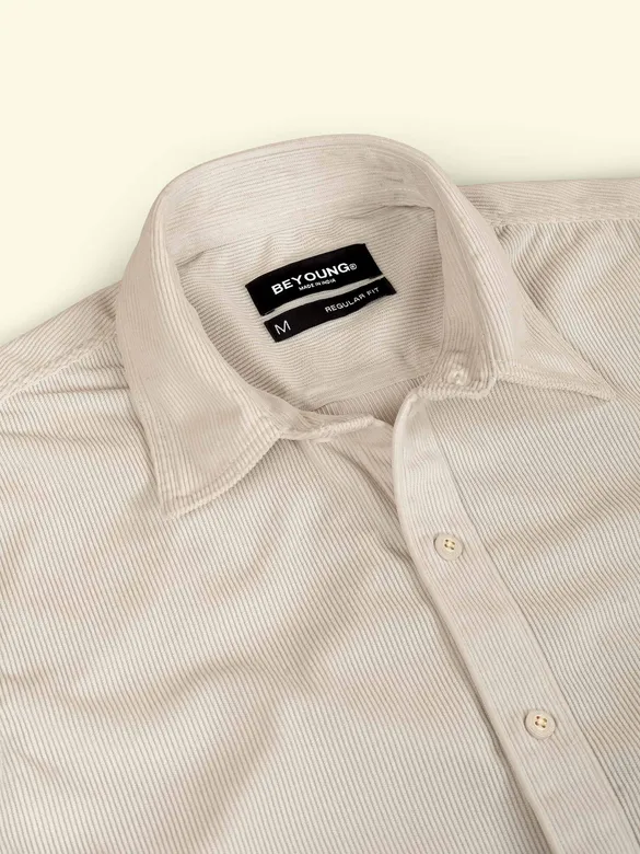 Off-White Textured Corduroy Shirt