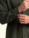 Olive Green Textured Corduroy Shirt