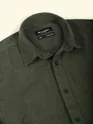 Olive Green Textured Corduroy Shirt