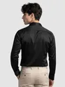 Black Double Cuff Satin Shirt