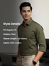 Army Green - Plain Cotton Shirts