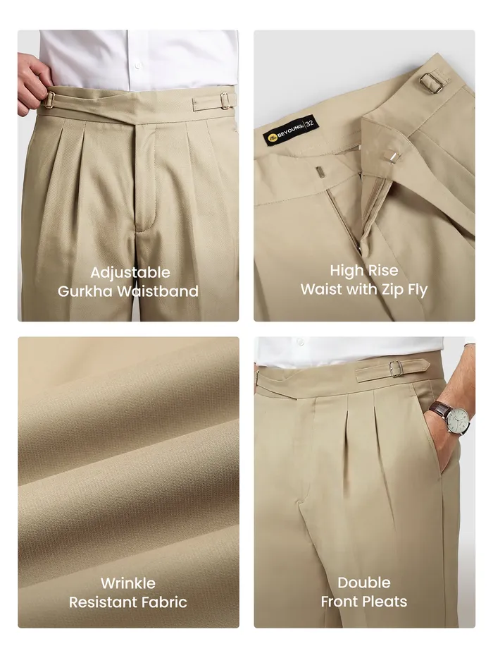 Beige Gurkha Pants