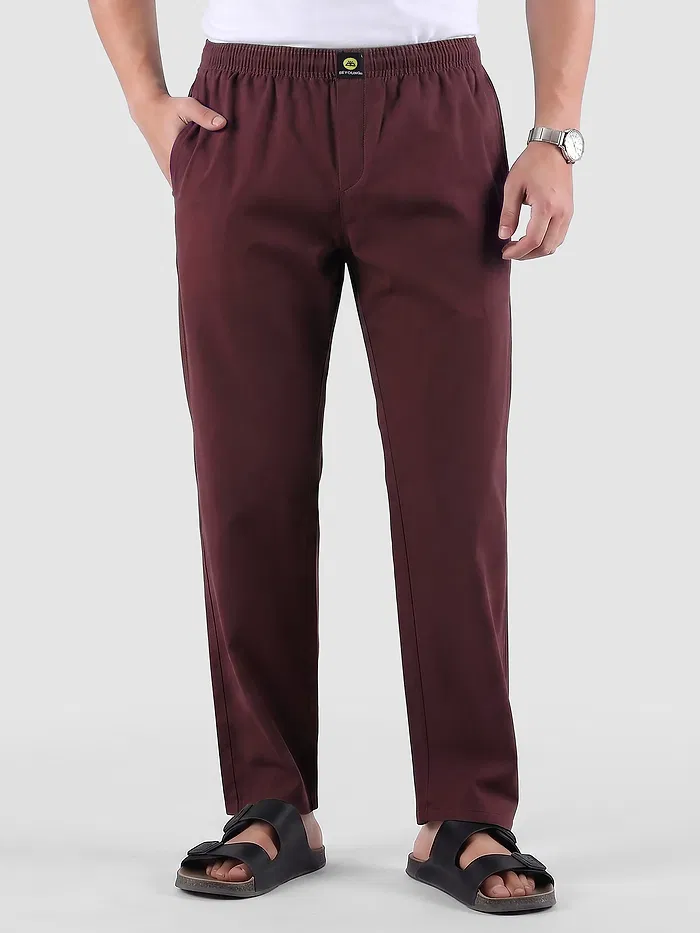 Mens pajama pants in maron color - Regular-fit