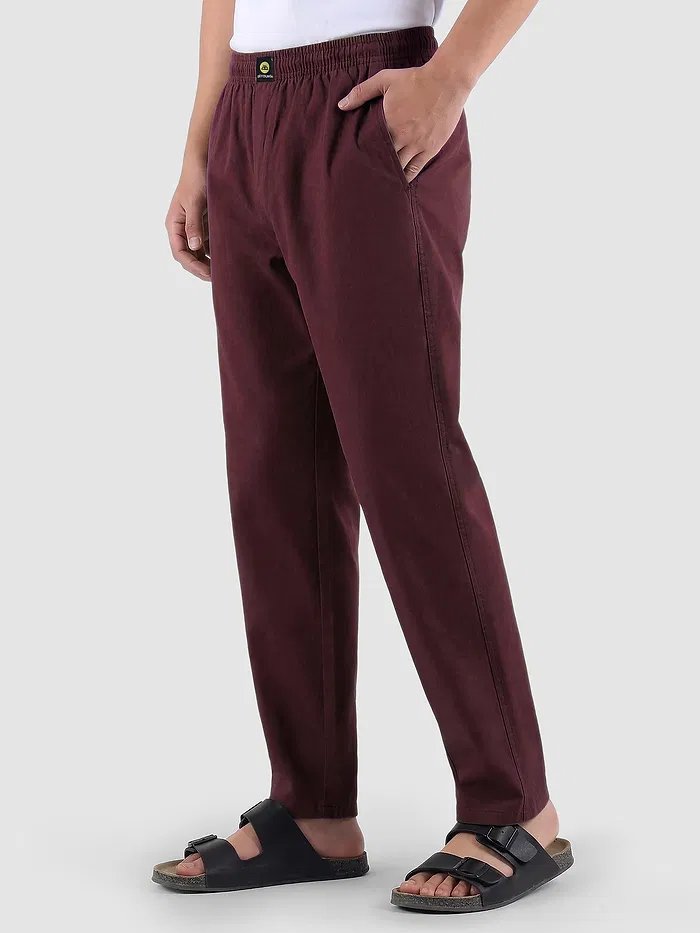 Maroon Regular-fit Pajamas