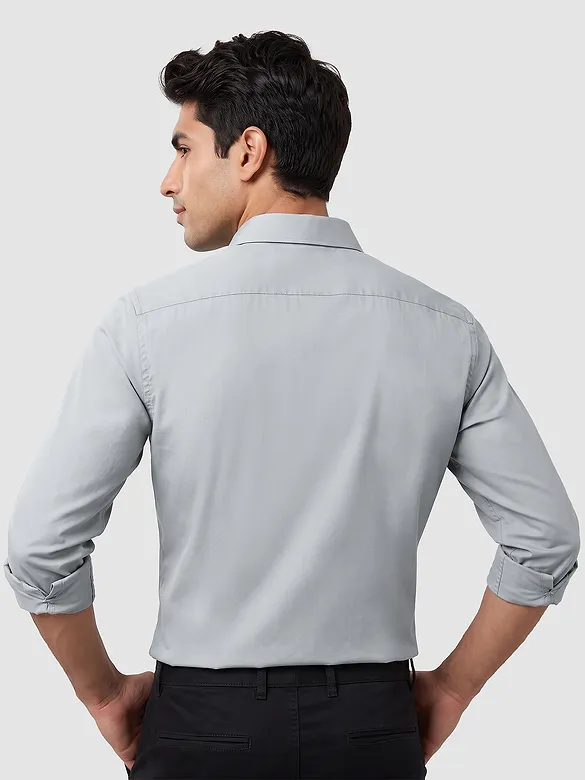 Grey - Plain Cotton Shirts