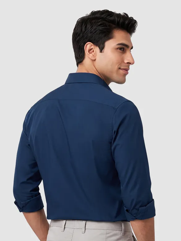 Navy Blue - Plain Cotton Shirts