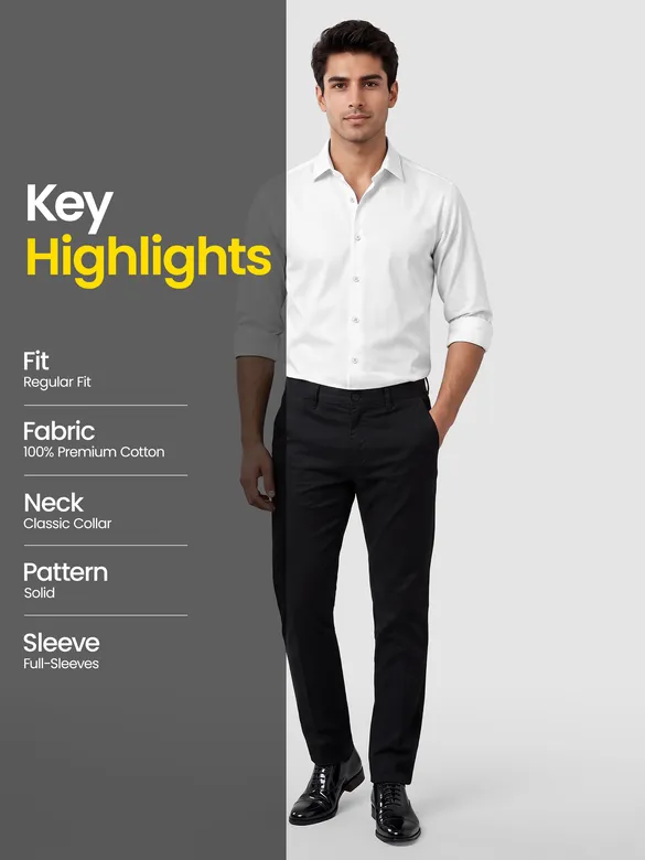White - Plain Cotton Shirts