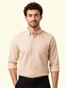 Beige Oxford Plain Shirt