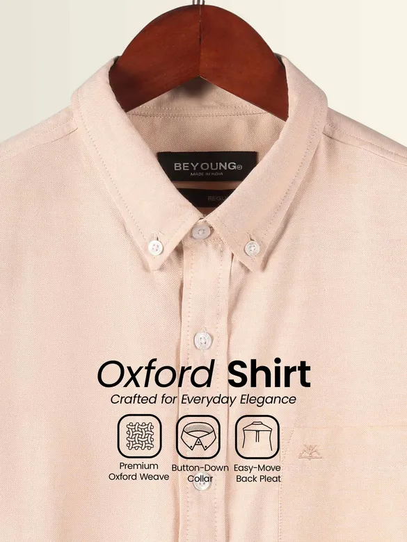 Beige Oxford Plain Shirt