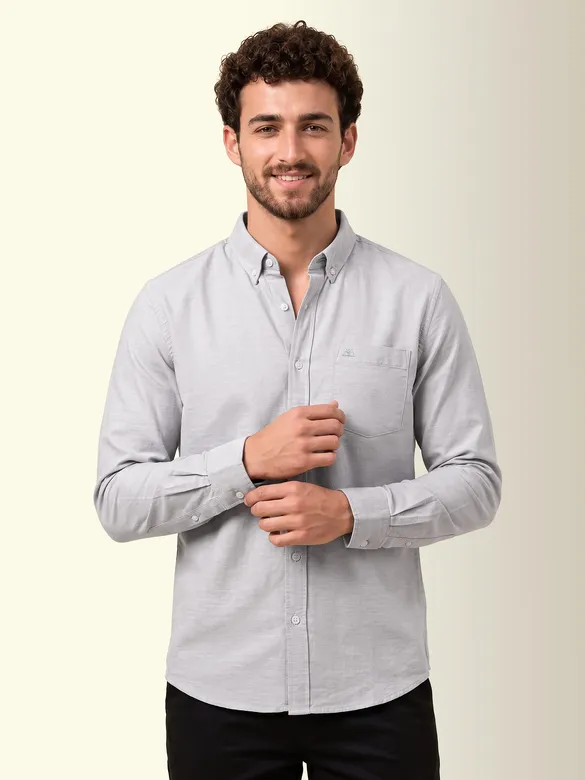Grey Oxford Plain Shirt