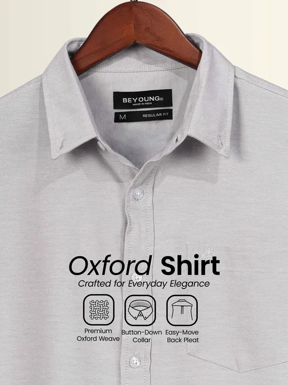 Grey Oxford Plain Shirt