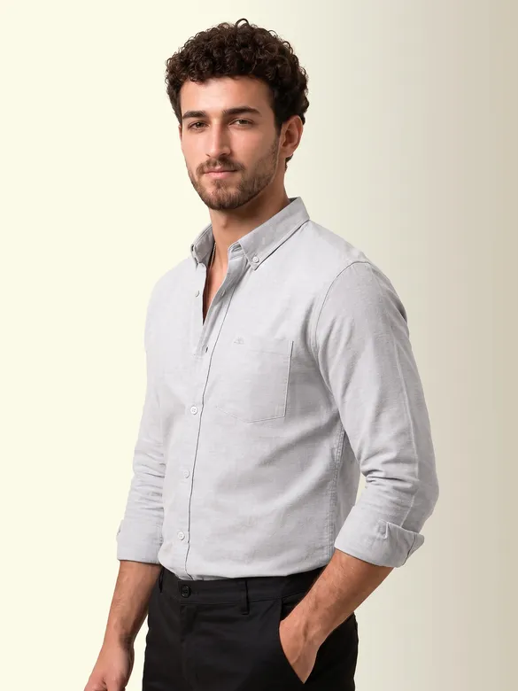 Grey Oxford Plain Shirt