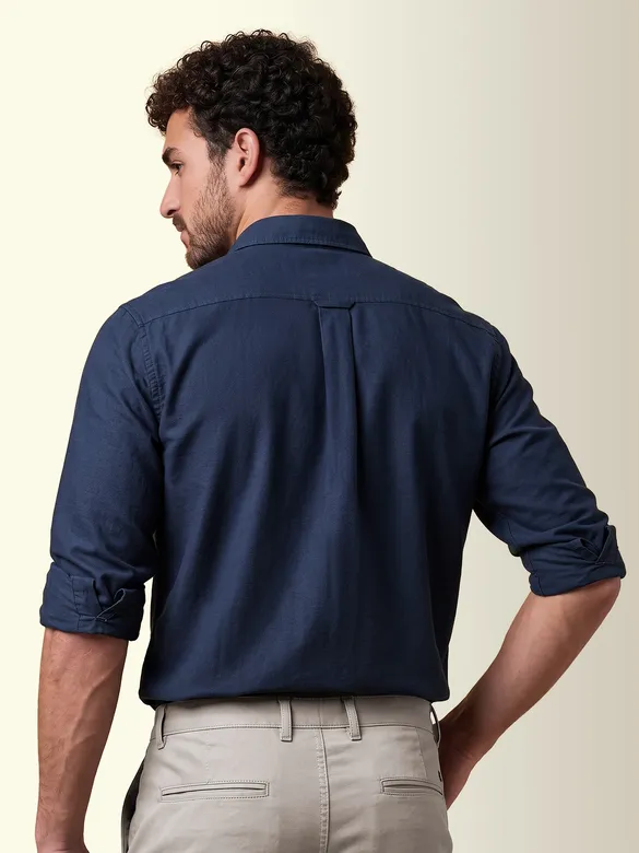 Navy Oxford Plain Shirt