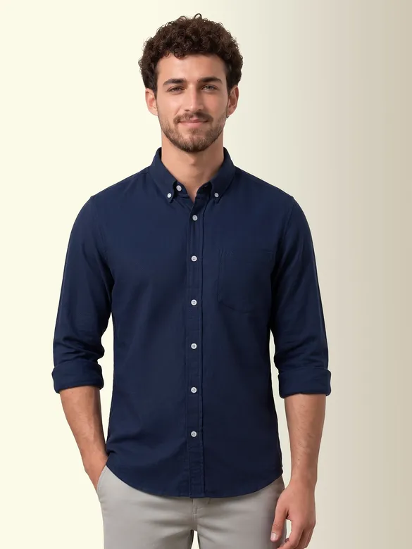 Navy Oxford Plain Shirt