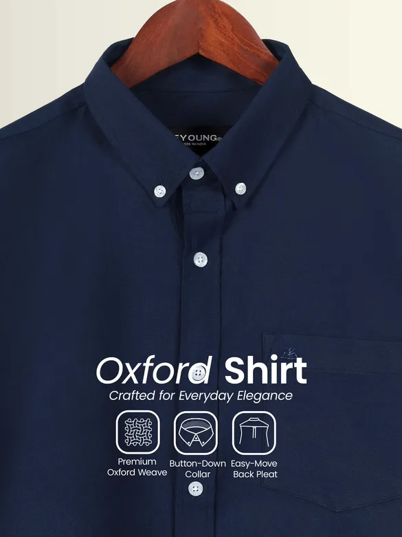 Navy Oxford Plain Shirt
