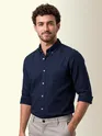 Navy Oxford Plain Shirt